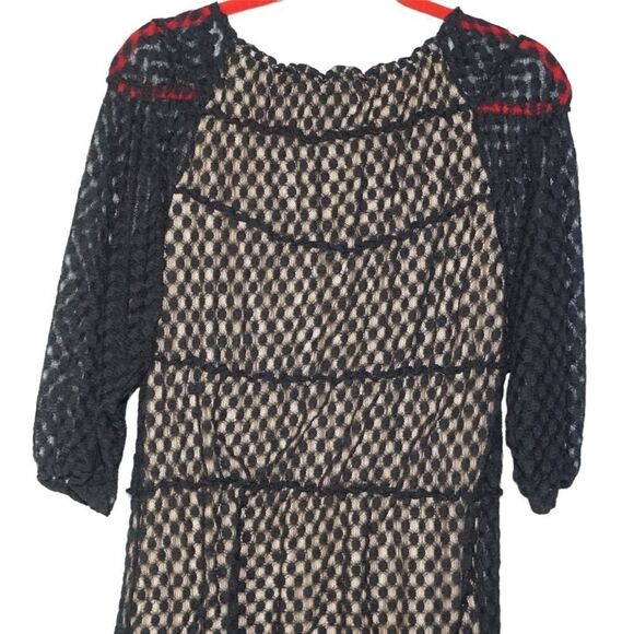 Umgee Black Lace Polka Dot Two Layer Dress, Size 1X - Picture 4 of 5